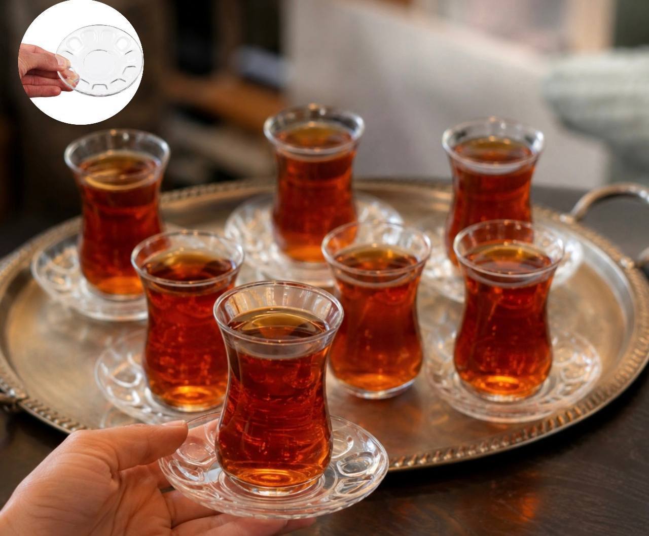 نعلبکی بلور انگشتی ۶ تایی شیرینگ